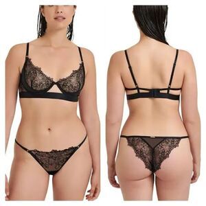 BLUEBELLA NWT 2PC COMBO Alanna Bra/Brief lingerie floral sz large 32DD Victoria’